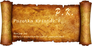Pszotka Kristóf névjegykártya