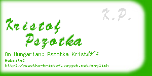 kristof pszotka business card